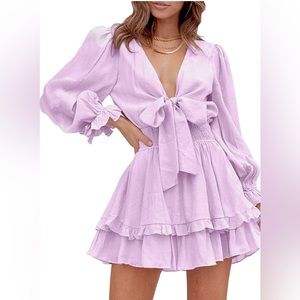 Lavender long sleeved mini dress